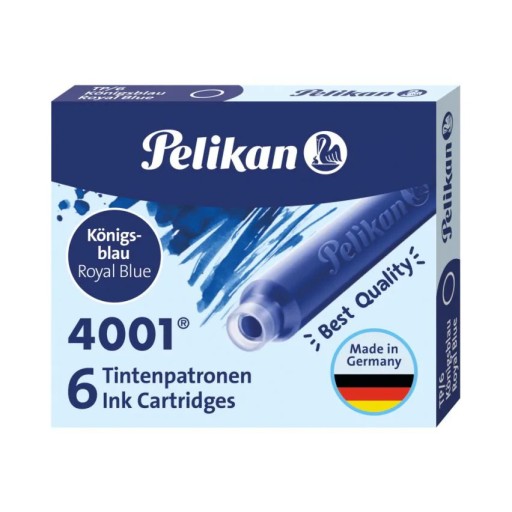 Náplne do pera, krátke modré PELIKAN 6 ks.