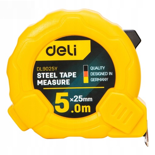 DELI NÁSTROJE ROLOVACIE MERANIE S PÁSKOM S UZÁMENÍM 5M/25MM