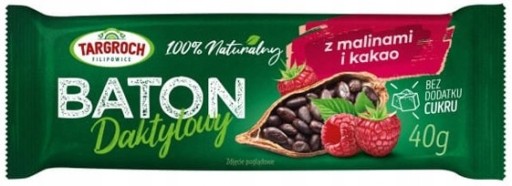 Datlová tyčinka s malinami a kakaom 40g Targroch