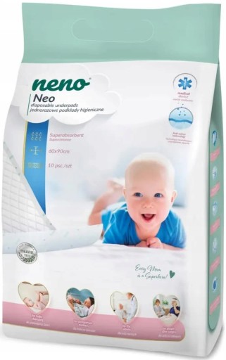 NENO JEDNORÁZOVÉ HYGIENICKÉ PODLOŽKY 60x90 10 ks