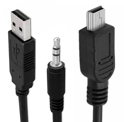 Mini USB adaptérový kábel - USB zástrčka, 3,5 stereo jack konektor, 0,5 m (4800)