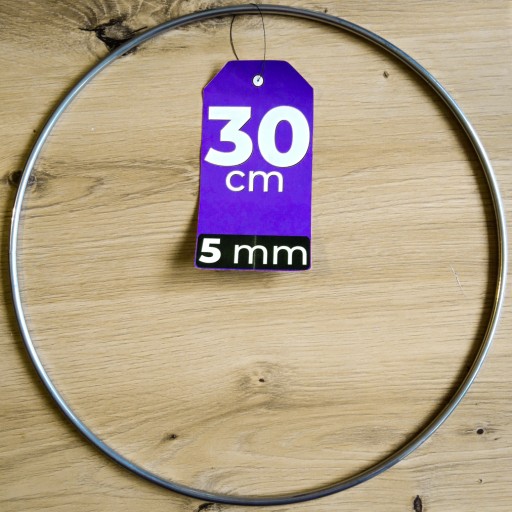 STRIEBORNÁ kovová obruč 30 cm 5 mm STRONG drôtená obruč