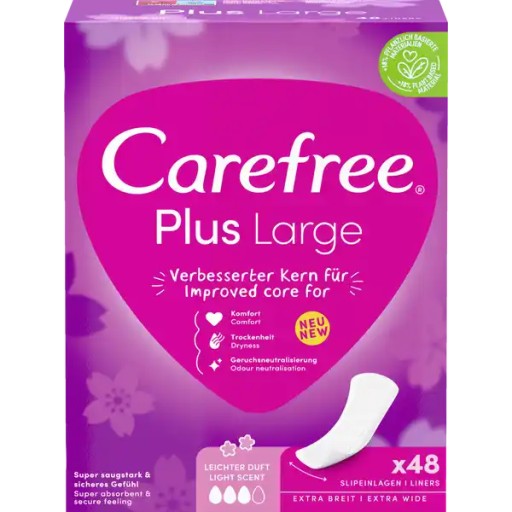 Carefree Plus Large hygienické vložky Light Scent 48 ks.