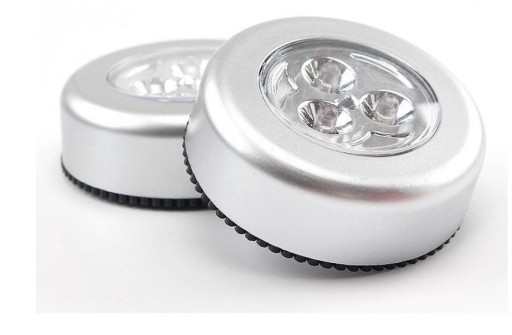 DOTYKOVÁ LAMPA 3 SAMOLEPIACIE DIÓDY, NA BATÉRIU 3 LED POD SKRINÍK