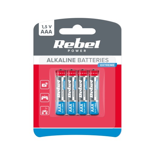 REBEL EXTREME LR03 alkalické batérie 4 ks/bl.