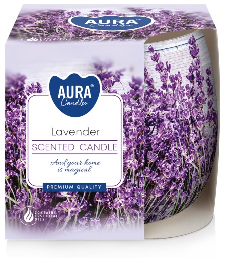Vonná sviečka BISPOL Aura 20H LAVENDER v skle