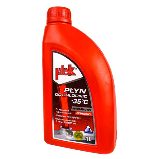 Chladiaca kvapalina Plak Autorad G12+, červená, 1 l
