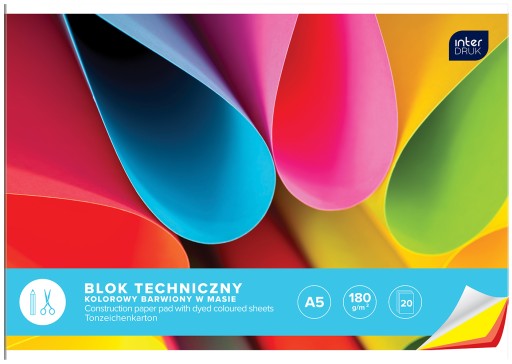 Interprint, farebný technický blok A4, 20 listov