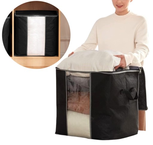 Veľký Box Organizér na posteľnú bielizeň, oblečenie, tašku, deku, XL, pevný do šatníka
