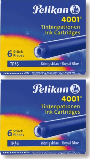 Náplne do plniacich pier Krátke náplne MODRÁ 6 KS Pelikan x2 bal