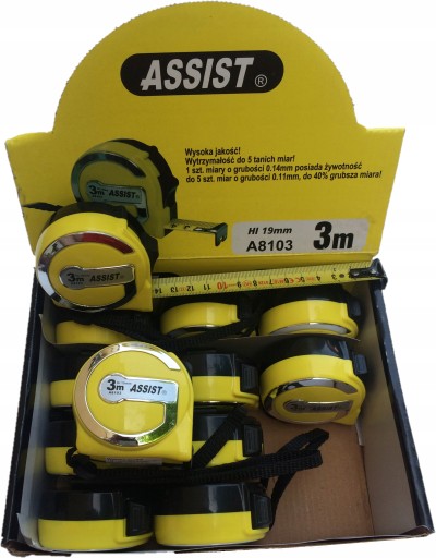 ASSIST Zvinovací meter 3 m VYSTUDENÝ zvinovací meter
