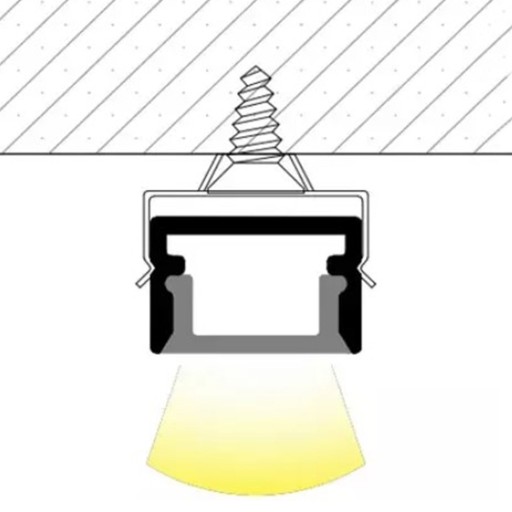 Profil pre strieborné LED pásy s prisadeným tienidlom, 1 m