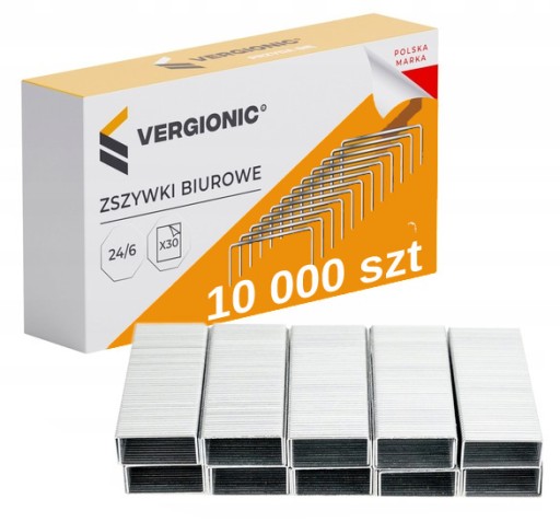 Kancelárske sponky 24/6 10 balení pre zošívačky 10 000 ks