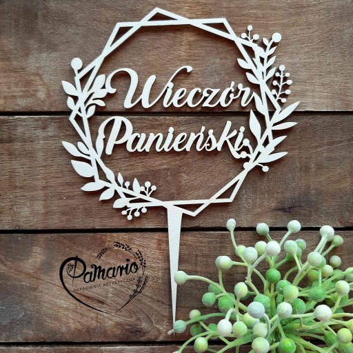 Slepačia partia s topolom na venček, nápis 14 cm