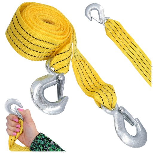 Ťažný popruh, ťažné lano do auta na hák, ťažné lano 3M, 3 tony