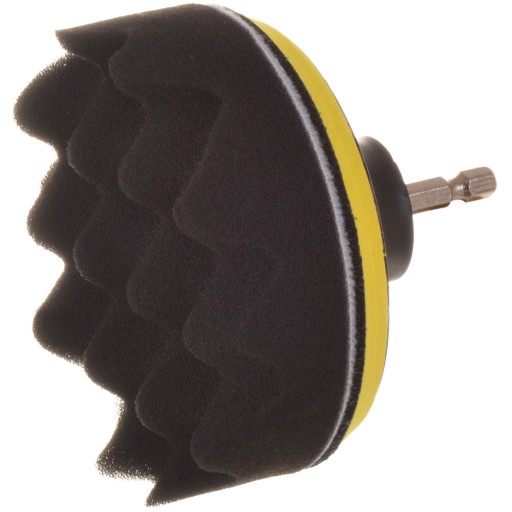 Leštiaci špongia, vlnitá, mäkká, podložka na suchý zips, 100 mm