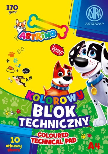 Technický blok A4/10 farebný 170g Astra 106021014
