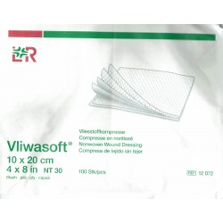 Kompresia z netkanej textílie. 10x20 cm 100 ks HRUBÝ 6 vrstiev
