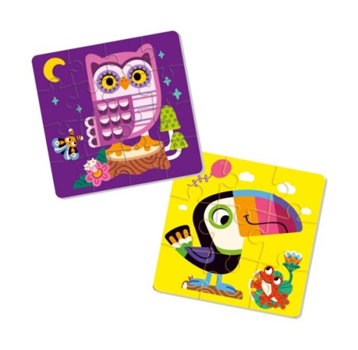 2V1 PENOVÉ PUZZLE TUKÁN A SOVA PRE NAJMLADŠIE HÁDANKA ROTER KAFER