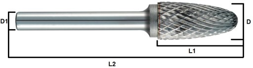 Fréza Rotačný pilník na kov RBF 5x12 stopka 3