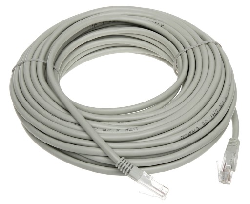 Patchcord RJ45/15-GREY UTP cat.5e sivý 15m