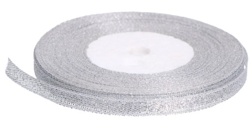 Stuha trblietavá 6mm x 22m strieborná