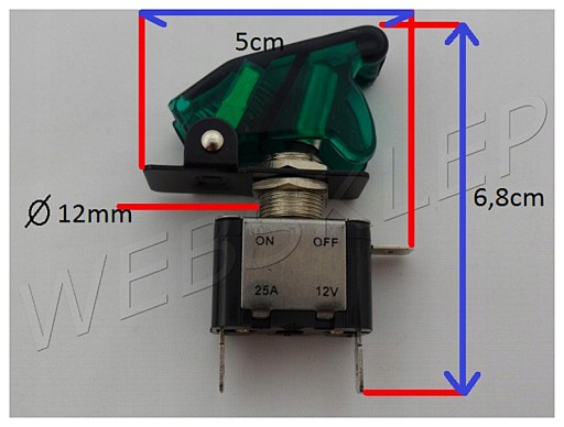 VYPNÚŤ LED Q2L52 LED ZELENÁ HORNÁ pištoľ