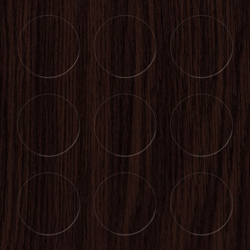 Samolepiace čiapky na nábytok s akrylovým lepidlom, farba Wenge, priemer 20 mm, 9 ks.