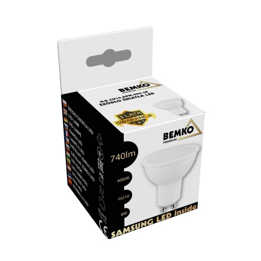 Neutrálna LED žiarovka GU10 8W 4000K 740lm BEMKO SAMSUNG