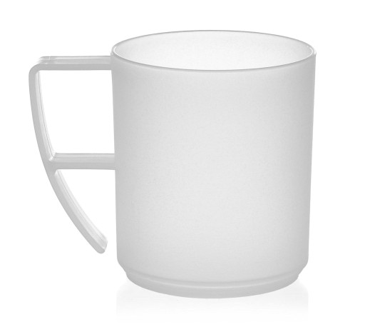 PLASTOVÝ hrnček S RÚČKOU UMÝVAČKY RIADU 350ML BIELY