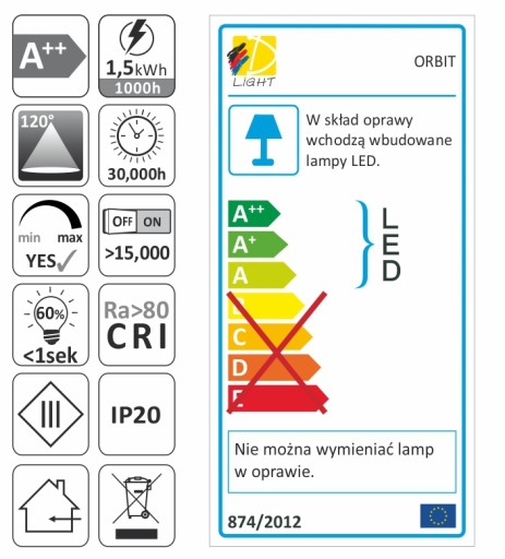 OKRUHOVÁ LED 1,5W ORBIT BIELA BI-40K-01W NEUT