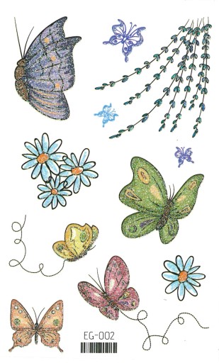 Umývateľné tetovanie pre deti GLITTER BUTTERFLIES EG002