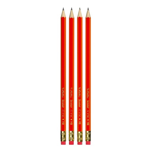 HERLITZ SCOLIAR DREVENÉ ceruzky 4 KS HB S GUMA