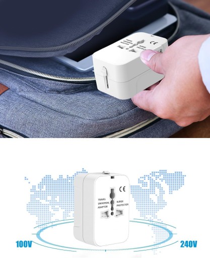 ADAPTÉR USA UK EU AUS CESTOVNÁ SIEŤ ADAPTÉR + 2x USB