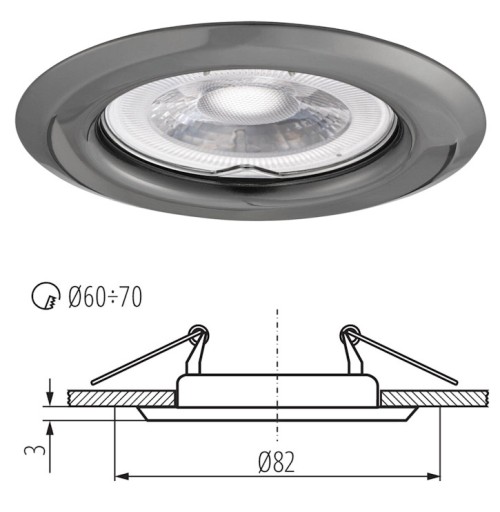 Kanlux LED stropné očko Dekoračný bodový krúžok ARGUS 10W grafit