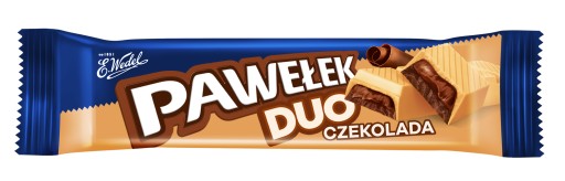 Pawełek Duo čokoládová tyčinka E.Wedel v šachu. biely karamel a hork