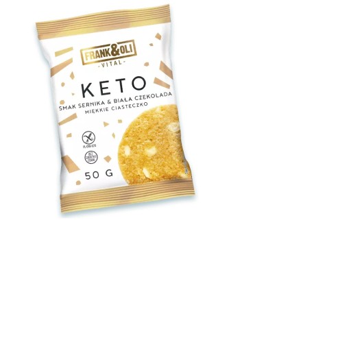 Keksík FRANK&OLI CHEESECAKE s bielou čokoládou KETO 50g nový