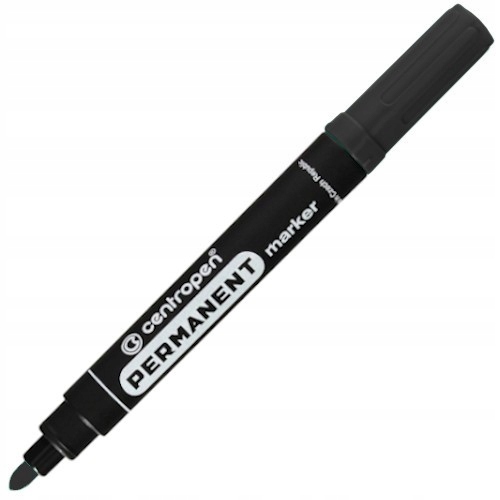 Centropen 8566 čierny permanentný popisovač, vodeodolný, okrúhly hrot