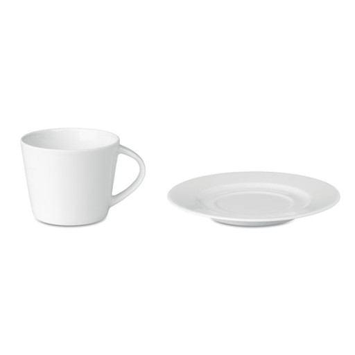 PORCELÁNOVÁ ŠÁLKA A OMÁČKA, BIELA, 160 ML, NA KÁVU