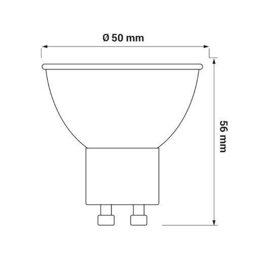 LED žiarovka GU10 reflektor 5W 3000K teplá farba 365lm ÚČINNÁ, stmievateľná
