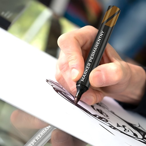 VODEODOLNÝ PERMANENTNÝ ZNAČOVAČ ČIERNY ZNAČOVAČ ČIERNY ZNAČOVAČ 6 KS