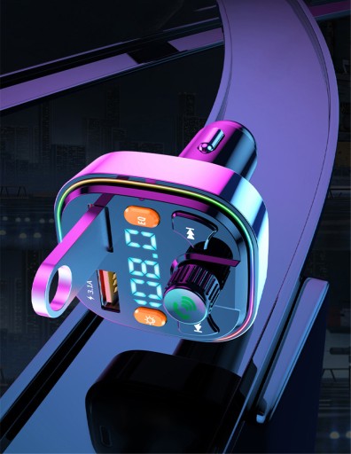FM VYSIELAČ BLUETOOTH LED RGB MP3 SD BT FAST PD NABÍJAČKA 2xUSB QC 3.0