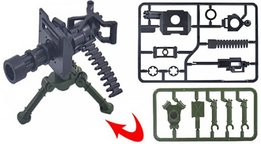 MINIGUN bloky zbrane figúrky zbrane armáda figúrky armády puška pre deti