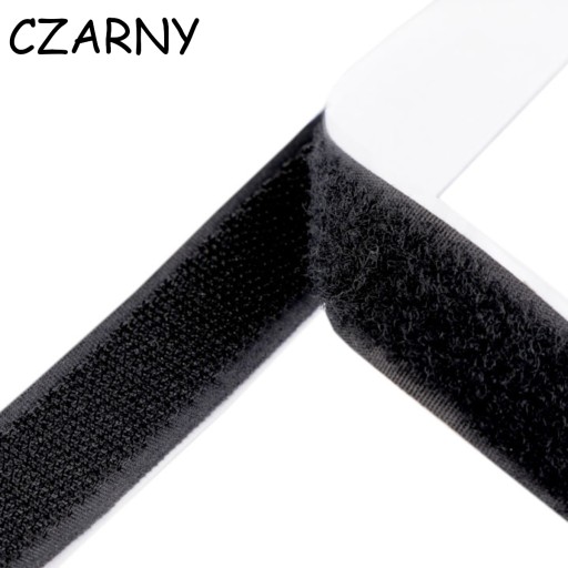 LuxTextil VELCRO PÁSKA SO SAMOLEPIACIM LEPOM 20 mm SADA ČIERNA 1 meter