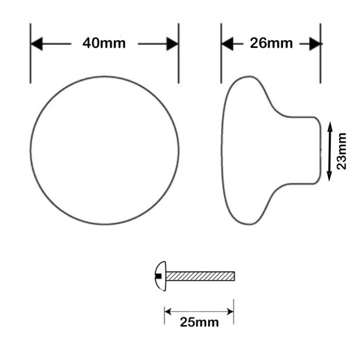 ČIERNY NÁBYTOK GOMBÍK NÁBYTOK GOMBÍK SKRIŇKA ZÁSUVKA DRŽKA 40mm
