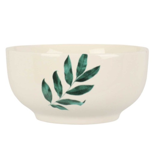 MODERNÁ MISKA 600ml list vzor Biely porcelán Polievkový tanier