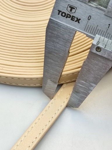 Kožený remienok na tašku na topánky, 8 mm / 100 cm, béžový
