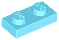 LEGO TILE 3023 1x2 azúrová stredná NOVINKA (6g) 16 ks.