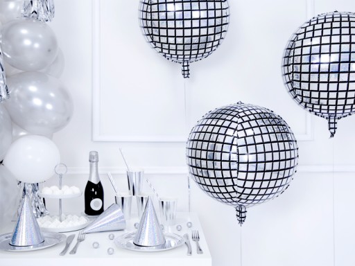 Fóliový balónik Holografická disco guľa 80-ty DISCO karneval 40cm