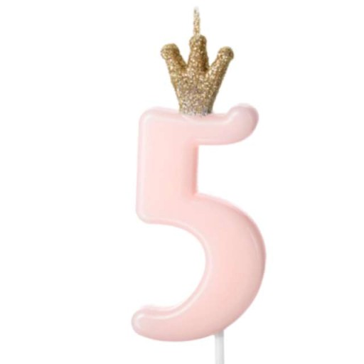 Piker DIGITAL SVIEČKA 5. narodeniny CROWN ružová